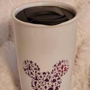 Disney Parks Mickey Mouse Logo Decor Ceramic Travel "Coffee" Tumbler (Society 6)